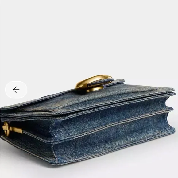 Coach Denim Blue Shoulder Bag with Gold Hardware Tabby 26 - Picture 4 of 6